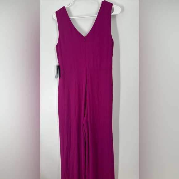 Marina Gathered Chiffon Jumpsuit In Fuchsia Size 4 NEW - Picture 7 of 7